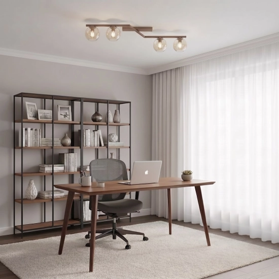 Lampa sufitowa NATON 4 MOKKA AMBER 1802/4 EMIBIG - zdjęcie dodatkowe 2