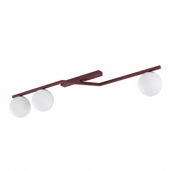 Lampa sufitowa NATON 3 BURGUNDY OPAL 1803/3 EMIBIG - zdjęcie produktu