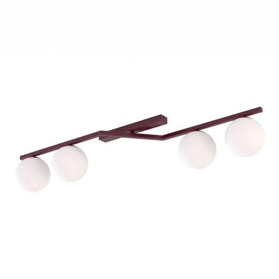 Lampa sufitowa NATON 4 BURGUNDY OPAL 1803/4 EMIBIG - zdjęcie produktu