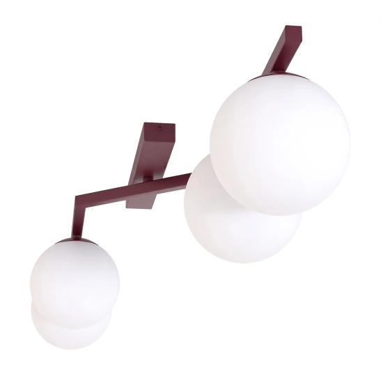 Lampa sufitowa NATON 4 BURGUNDY OPAL 1803/4 EMIBIG - zdjęcie dodatkowe 3