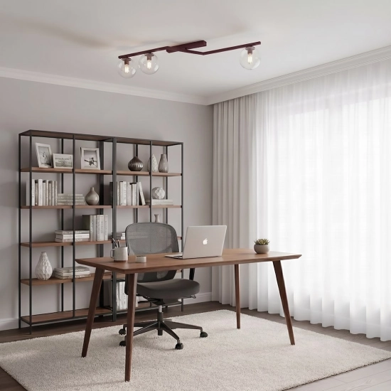 Lampa sufitowa NATON 3 BURGUNDY TRANSPARENT 1804/3 EMIBIG - zdjęcie dodatkowe 1