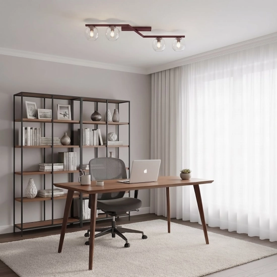 Lampa sufitowa NATON 4 BURGUNDY TRANSPARENT 1804/4 EMIBIG - zdjęcie dodatkowe 2