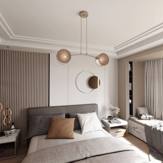Lampa wisząca MOTIF 2 MOKKA NATURAL 1811/2 EMIBIG - zdjęcie dodatkowe 1