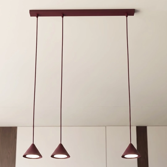 Lampa wisząca ELIT 3 BURGUNDY 1813/3 EMIBIG - zdjęcie dodatkowe 1