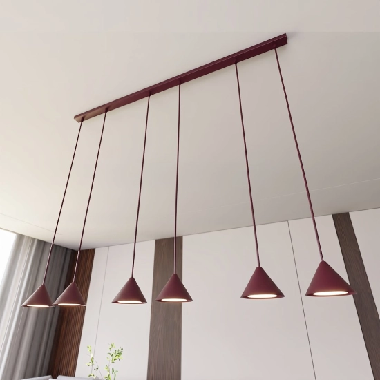 Lampa wisząca ELIT 6 BURGUNDY 1813/6 EMIBIG - zdjęcie dodatkowe 2