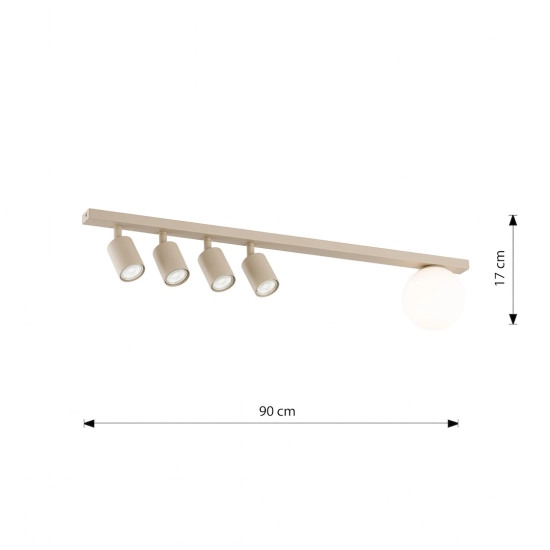 Lampa sufitowa BASTER 5 MOKKA OPAL 1814/5 EMIBIG - zdjęcie dodatkowe 4