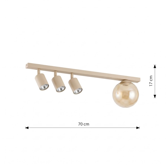 Lampa sufitowa BASTER 4 MOKKA AMBER 1815/4 EMIBIG - zdjęcie dodatkowe 3