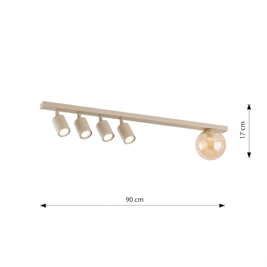 Lampa sufitowa BASTER 5 MOKKA AMBER 1815/5 EMIBIG - zdjęcie dodatkowe 4