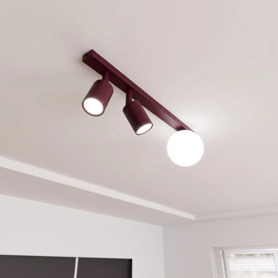 Lampa sufitowa BASTER 3 BURGUNDY OPAL 1816/3 EMIBIG - zdjęcie dodatkowe 1