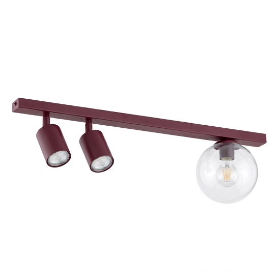 Lampa sufitowa BASTER 3 BURGUNDY TRANSPARENT 1817/3 EMIBIG - zdjęcie produktu