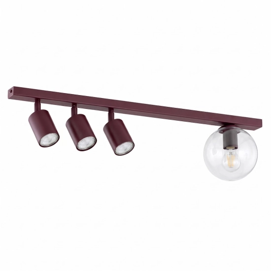 Lampa sufitowa BASTER 4 BURGUNDY TRANSPARENT 1817/4 EMIBIG - zdjęcie produktu