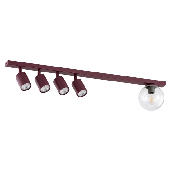 Lampa sufitowa BASTER 5 BURGUNDY TRANSPARENT 1817/5 EMIBIG - zdjęcie produktu