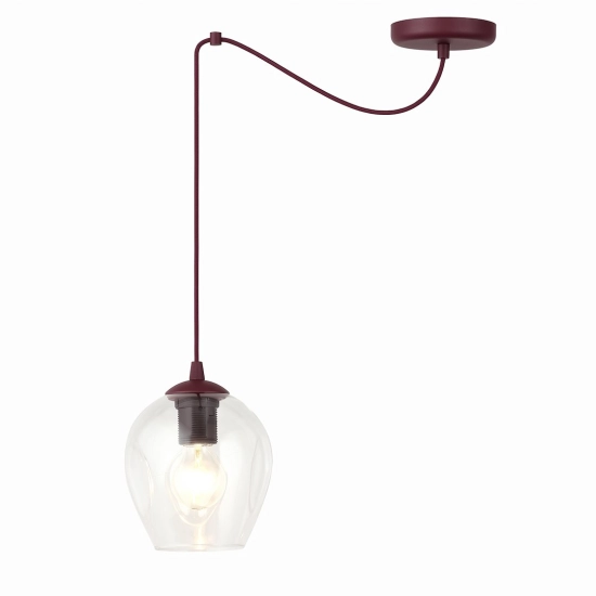 Lampa wisząca LEVEL 1 BURGUNDY TRANSPARENT 1819/1 EMIBIG - zdjęcie produktu