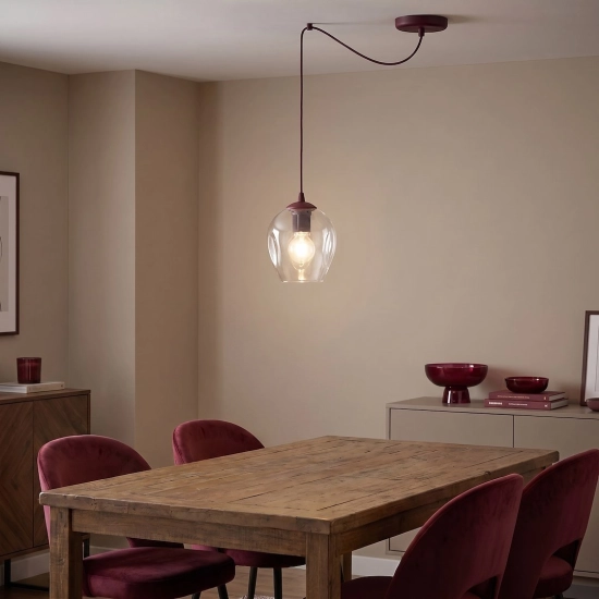 Lampa wisząca LEVEL 1 BURGUNDY TRANSPARENT 1819/1 EMIBIG - zdjęcie dodatkowe 1