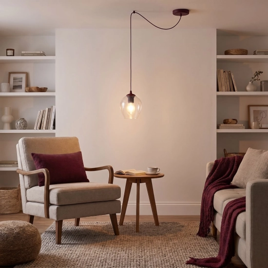 Lampa wisząca LEVEL 1 BURGUNDY TRANSPARENT 1819/1 EMIBIG - zdjęcie dodatkowe 2
