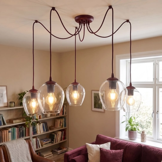 Lampa wisząca LEVEL 5 BURGUNDY TRANSPARENT 1819/5 EMIBIG - zdjęcie dodatkowe 2