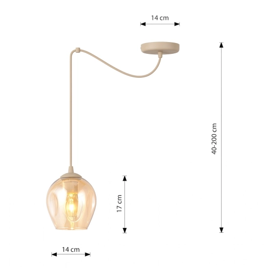Lampa wisząca LEVEL 1 MOKKA AMBER 1820/1 EMIBIG - zdjęcie dodatkowe 3