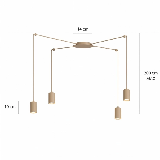 Lampa wisząca TRAKER 4 MOKKA 1821/4 EMIBIG - zdjęcie dodatkowe 3