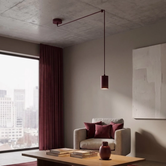 Lampa wisząca TRAKER 1 BURGUNDY 1822/1 EMIBIG - zdjęcie dodatkowe 1