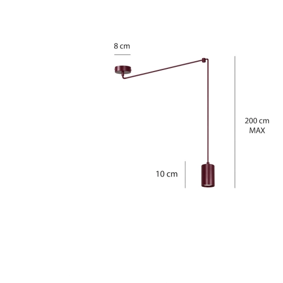 Lampa wisząca TRAKER 1 BURGUNDY 1822/1 EMIBIG - zdjęcie dodatkowe 3
