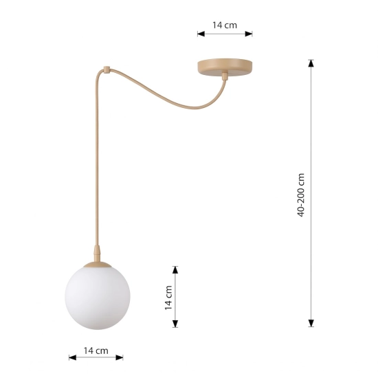 Lampa wisząca GIGI 1 MOKKA OPAL 1823/1 EMIBIG - zdjęcie dodatkowe 3