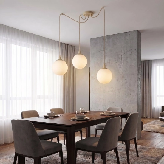 Lampa wisząca GIGI 3 MOKKA OPAL 1823/3 EMIBIG - zdjęcie dodatkowe 1