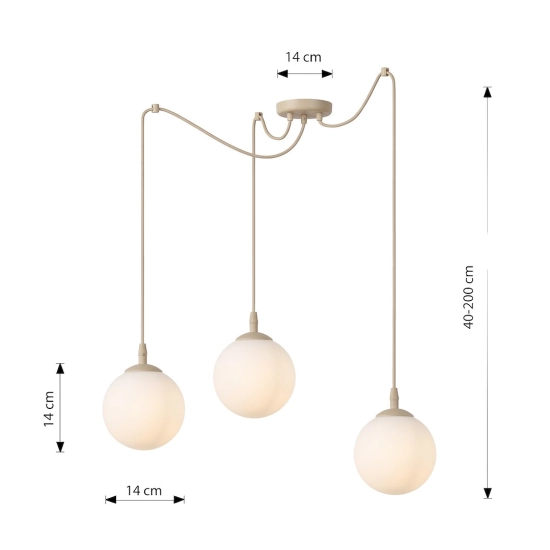 Lampa wisząca GIGI 3 MOKKA OPAL 1823/3 EMIBIG - zdjęcie dodatkowe 2
