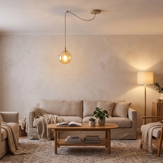 Lampa wisząca GIGI 1 MOKKA AMBER 1824/1 EMIBIG - zdjęcie dodatkowe 1