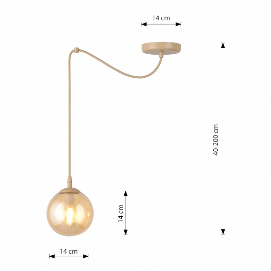 Lampa wisząca GIGI 1 MOKKA AMBER 1824/1 EMIBIG - zdjęcie dodatkowe 3