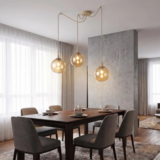 Lampa wisząca GIGI 3 MOKKA AMBER 1824/3 EMIBIG - zdjęcie dodatkowe 1