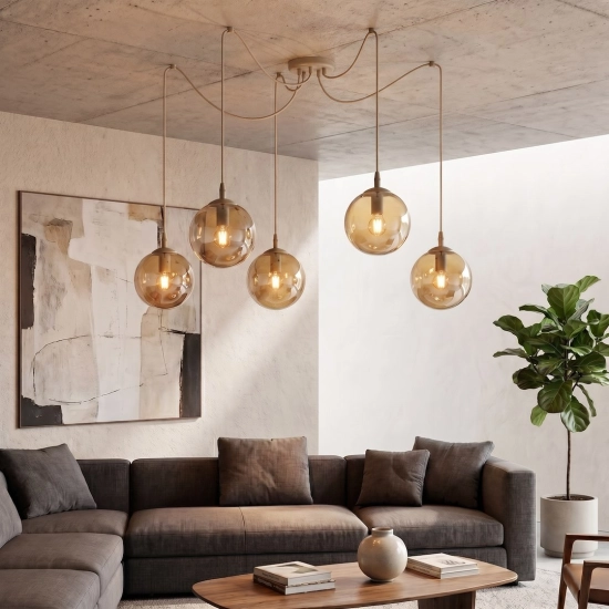 Lampa wisząca GIGI 5 MOKKA AMBER 1824/5 EMIBIG - zdjęcie dodatkowe 1