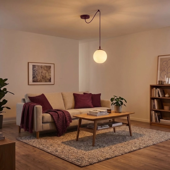 Lampa wisząca GIGI 1 BURGUNDY OPAL 1825/1 EMIBIG - zdjęcie dodatkowe 3