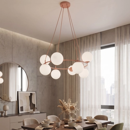 Lampa wisząca AZURA 8 CORAL OPAL 1831/8 EMIBIG