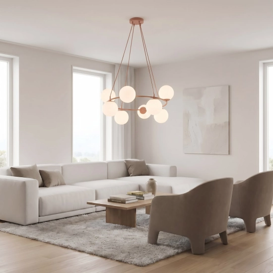 Lampa wisząca AZURA 8 CORAL OPAL 1831/8 EMIBIG