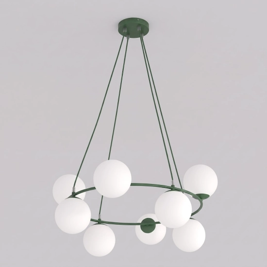 Lampa wisząca AZURA 8 OLIVE GREEN OPAL 1832/8 EMIBIG