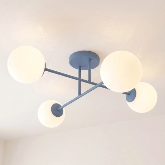 Lampa sufitowa ROMA 4 DUSTY BLUE OPAL 1845/4 EMIBIG