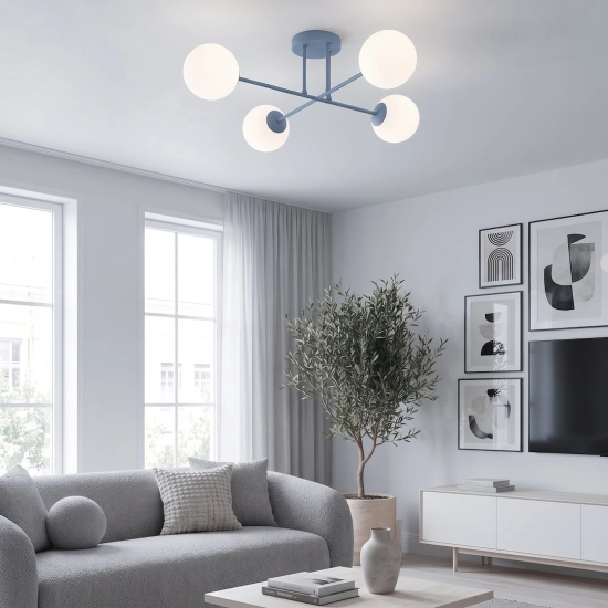 Lampa sufitowa ROMA 4 DUSTY BLUE OPAL 1845/4 EMIBIG