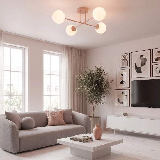 Lampa sufitowa ROMA 4 CORAL OPAL 1846/4 EMIBIG