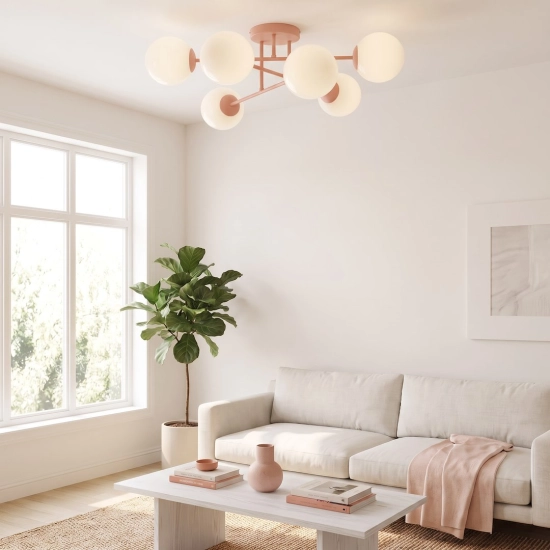Lampa sufitowa ROMA 6 CORAL OPAL 1846/6 EMIBIG