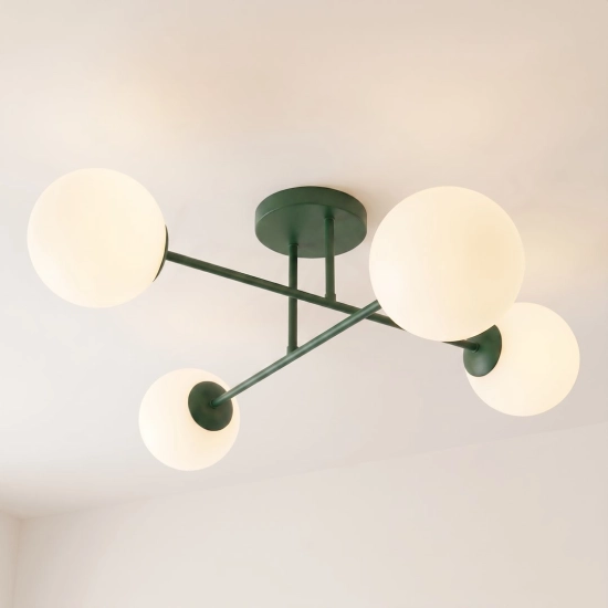 Lampa sufitowa ROMA 4 OLIVE GREEN OPAL 1847/4 EMIBIG