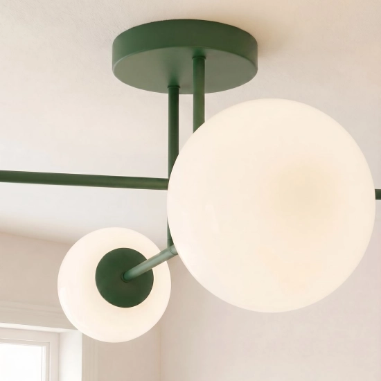 Lampa sufitowa ROMA 4 OLIVE GREEN OPAL 1847/4 EMIBIG