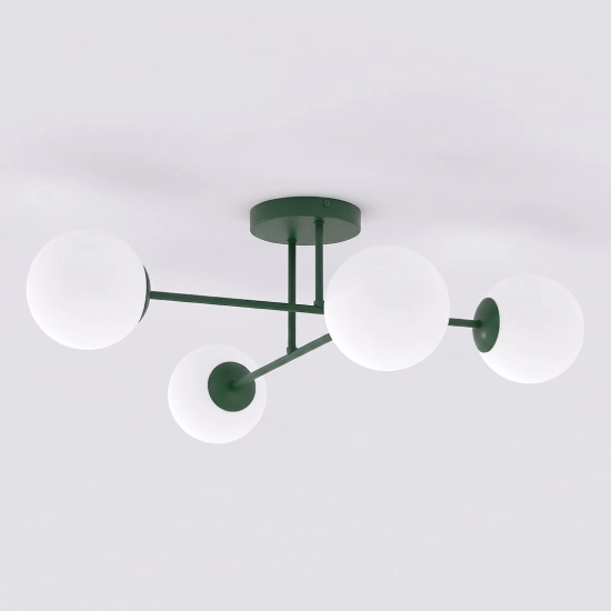 Lampa sufitowa ROMA 4 OLIVE GREEN OPAL 1847/4 EMIBIG