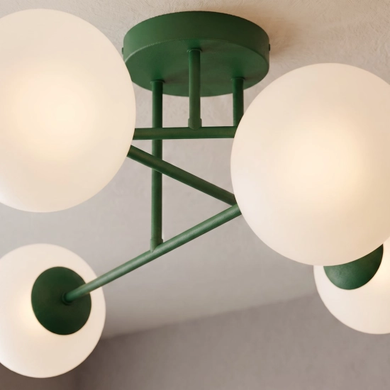 Lampa sufitowa ROMA 6 OLIVE GREEN OPAL 1847/6 EMIBIG