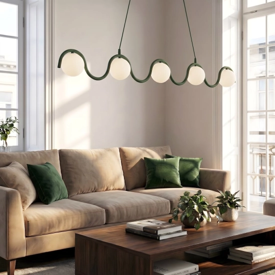 Lampa wisząca SINUS 5 OLIVE GREEN 1850/5 EMIBIG