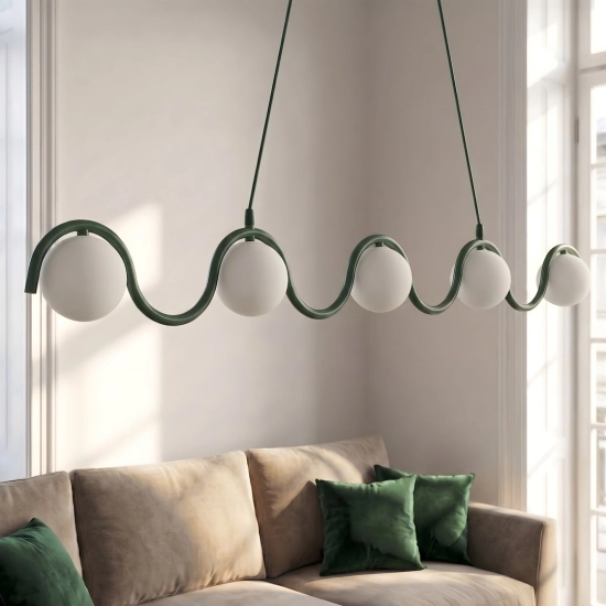 Lampa wisząca SINUS 5 OLIVE GREEN 1850/5 EMIBIG