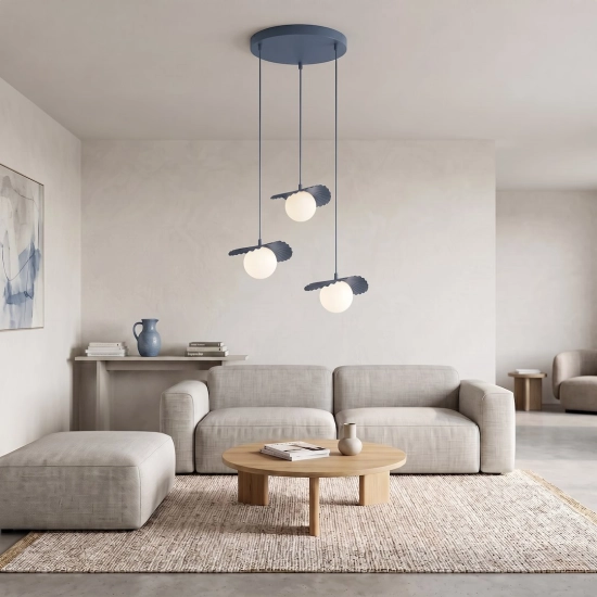 Lampa wisząca FLORA 3 DUSTY BLUE 1866/3 EMIBIG