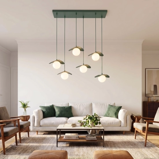 Lampa wisząca FLORA 6 OLIVE GREEN 1867/6 EMIBIG
