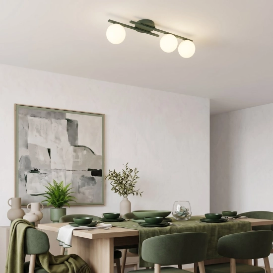Lampa sufitowa KAIRO 3 OLIVE GREEN 1873/3 EMIBIG
