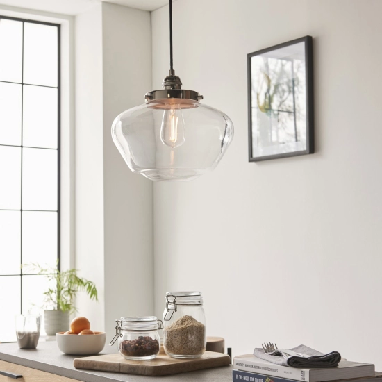 Lampa wisząca CAMBERLEY nickel-transparent 96172 ENDON