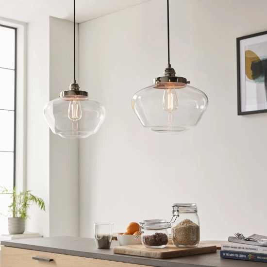 Lampa wisząca CAMBERLEY nickel-transparent 96172 ENDON